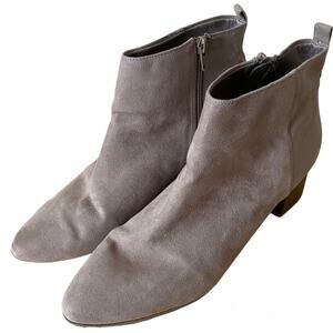 Old Navy Ankle Boots Size 10 Brown Vegan Suede Booties Pointed Toe Shoes